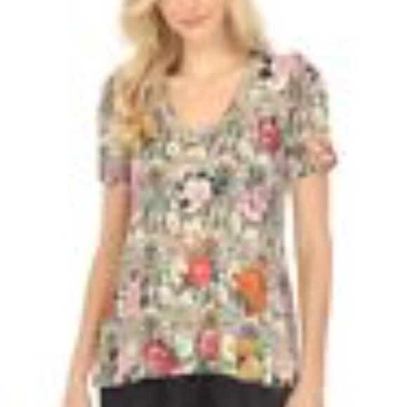 NWT Johnny Was Janie Favorite Short Sleeve V‑Neck Swing Tee - Picture 4 of 7